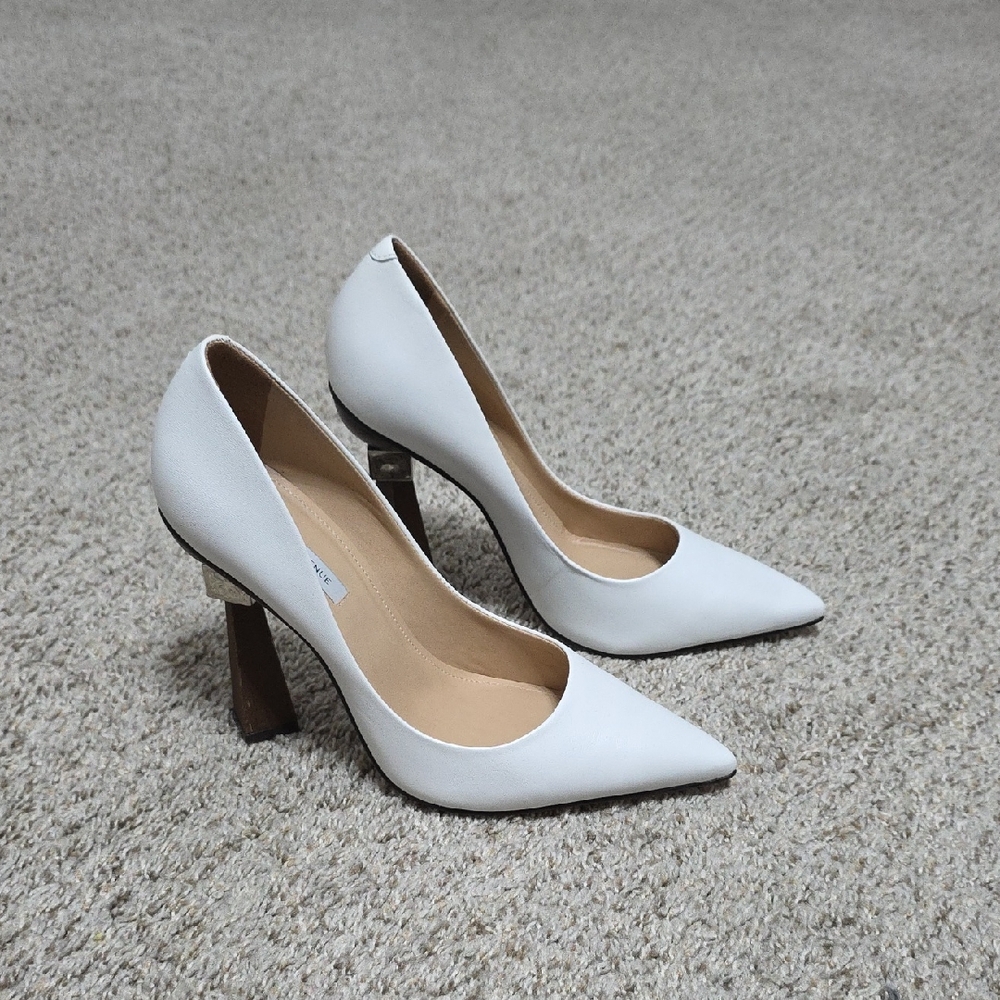 White Leather Pumps
